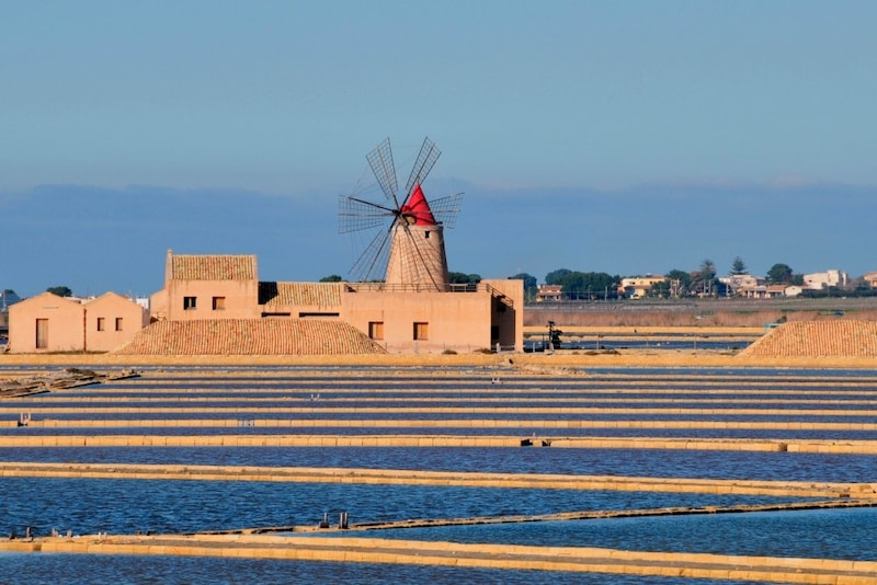 Mozia salinas windmills - cycling tours in Sicily